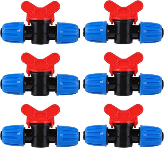 6 Pcs 1/2 Inch Drip Irrigation Tubing Switch Valve,1/2 Inch Irrigation Shut Off Valve Drip Irrigation Fittings for Drip System for Garden Water Flow Control