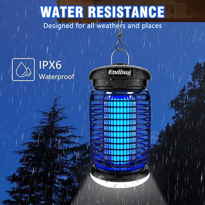 Endbug Bug Zapper, Bug Zapper Outdoor Indoor with LED Light, Electric Mosquito Zapper Fly Zapper, Waterproof Mosquito Killer Insect Zapper Fly Trap for Outside Patio Garden Backyard Home, Plug in