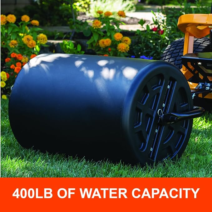 Agri-Fab 18 in x 24 in Push/Tow Behind Poly Lawn Roller, 250 lb Water Capacity with Steel Frame, Made in USA
