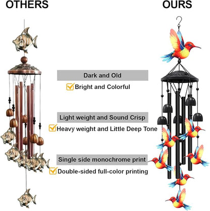 Wind Chimes for Outside Hummingbird Gifts Metal Yard Art Garden Decor Windchimes Outdoor Hummingbird Gift for Mom/Grandma-1PCS