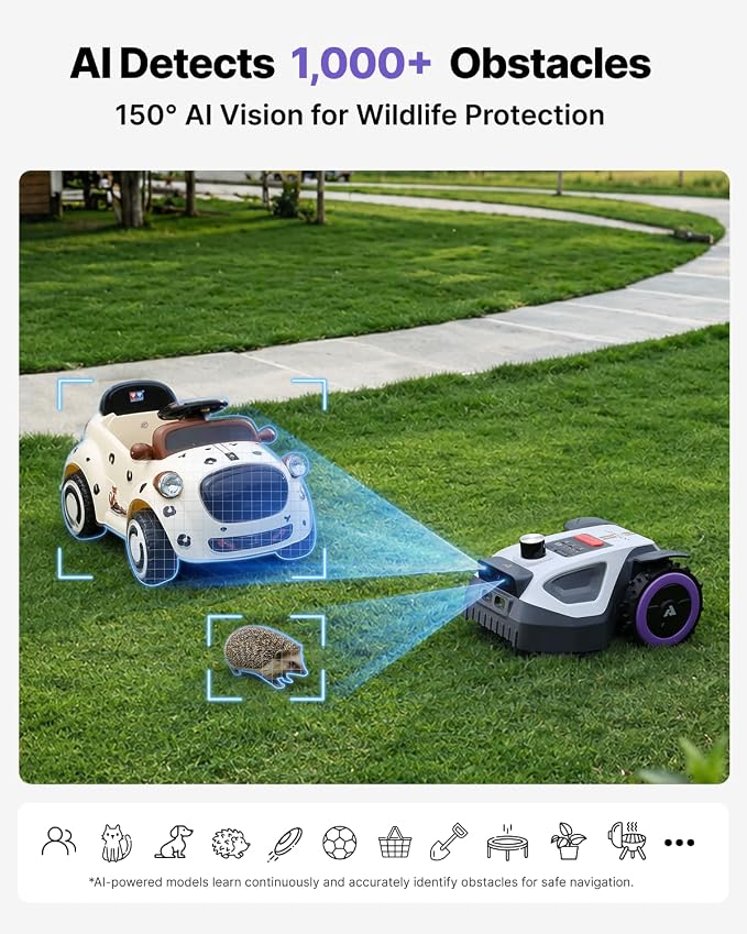 ANTHBOT M9PRO Robot Lawn Mower 1/4 Acre, LIDAR+Dual Vision+Full-Band RTK Robotic Lawnmower, No Perimeter Wire, App Control Obstacle Avoidance, 45% Slope, Cutting Height, Multi-Zone Mapping