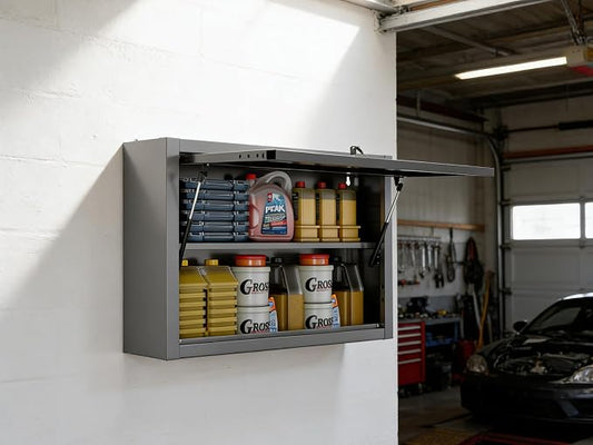Wall Mounted Cabinet with Removable Shelf,2 Layers Hanging Cabinet,Storage Organizer for Garage Warehouse