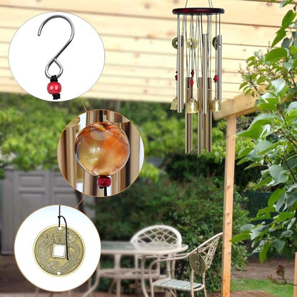 Chinese Traditional Retro10 Tubes 5 Bells Bronze Yard Garden Outdoor Living Wind Chimes 85cm (MT-626)…