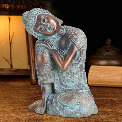 Joyzan Buddha Statue, Hug Knee Seated Statues Home Decor Buddah Decoration | Antique Zen Meditating Collectibles Figurines Meditation Spiritual Living Room Outdoor Patio Desk Yard Art Garden Hindu