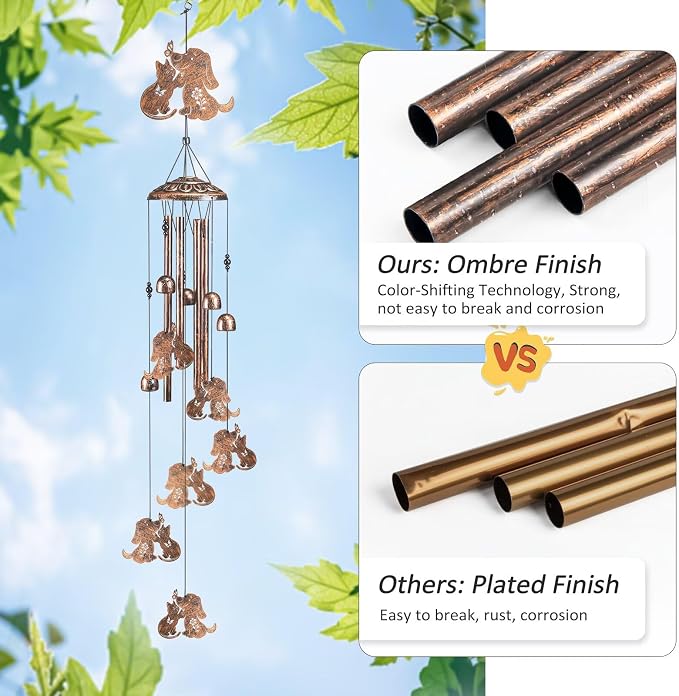 Cat Dog Wind Chimes for Outside,Gardening Gifts for cat Dog Lover，Women，Men，Mom，Birthday Party Decorations,Memorial Gifts,Wind Chimes Outdoors，Indoors,Room,Home,Wall,Garden,Patio,Yard Decor