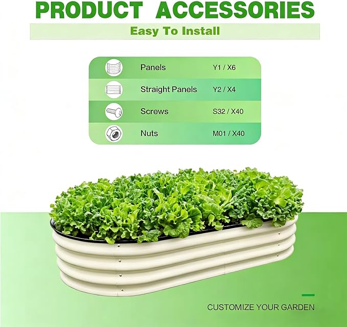 GrowHaus 4x2x1ft Galvanized Raised Garden Bed (2 Pack), Outdoor Metal Planter Box for Vegetables, Flowers & Herbs, Milk White