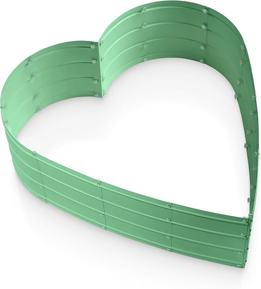 Plant & Plot Galvanized Raised Garden Beds Outdoor // Planter Raised Beds for Gardening, Vegetables, Flowers // Large Metal Garden Box (Light Green) // Tool-Free Assembly