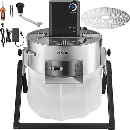 VEVOR Electric Bud Leaf Trimmer, 2-in-1 Manual & Electric, 16 in Bud Trimmer with Sharp Stainless Steel Blades, Bracket Type Wet Dry Hydroponic Cutting Machine with Dry Grate, for Plant Buds Flowers