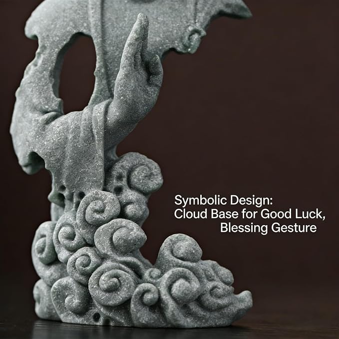 Meditation Buddha Statue, Sandstone Zen Sculpture for Aquarium Fish Tank, Garden, Home & Office Decor (Indoor/Outdoor) ﻿