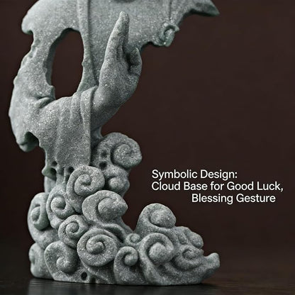 Meditation Buddha Statue, Sandstone Zen Sculpture for Aquarium Fish Tank, Garden, Home & Office Decor (Indoor/Outdoor) ﻿