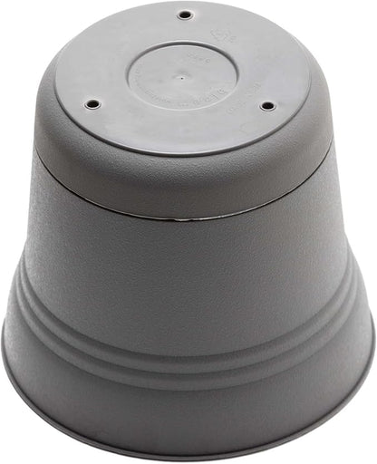 Bloem Saturn Round Planter with Saucer Tray: 12" - Charcoal - Durable Plastic Pot, Matte Finish, Removable Saucer, for Indoor & Outdoor Use, Gardening, 3 Gallon Capacity | Medium-sized pot with built-in drainage holes and detachable saucer tray to prot...
