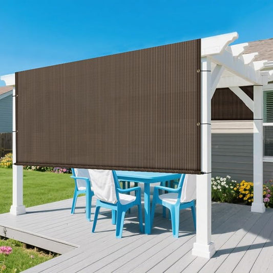 3' × 29' Pergola Shade Cover Universal Replacement Canopy Cover Outdoor Durable Fabric Sun Shade Cloth for Deck Patio Porch Backyard Gazebo with Grommets & Weighted Rods, Brown