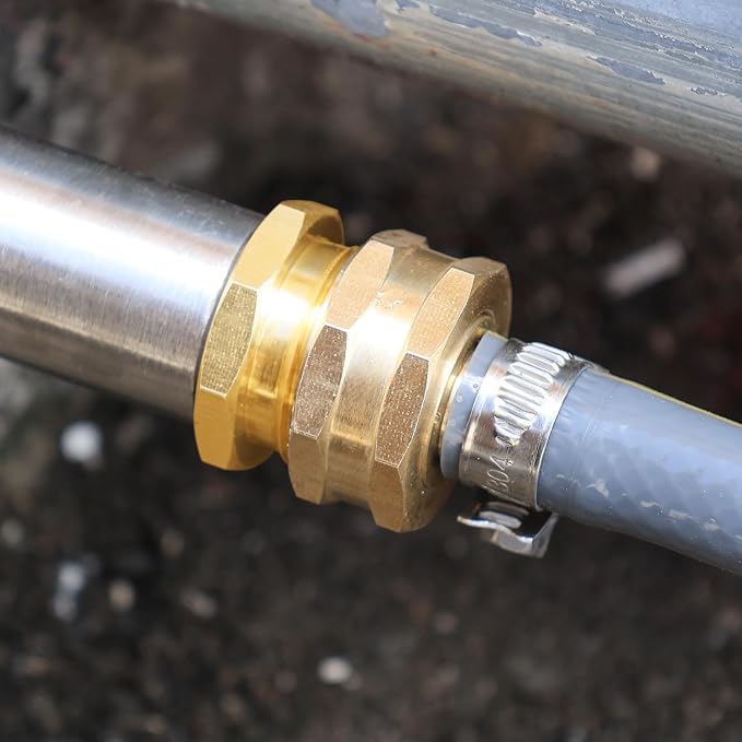 SIGURANTA Garden Hose Connector Adapter,3/4" GHT male and 1/2" NPT male Connectors, Brass Repair Fittings, for female Hose to female Hose (10 Pack)