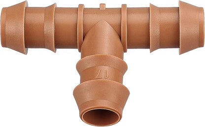 20 Pieces Drip Irrigation Fittings Tee Connectors for 1/2" Tubing, Barbed T 3 Way Connectors for 1/2 Inch Irrigation Tubing(0.600" ID), Drip Line Tees for Drip Sprinkler Garden Lawn Systems