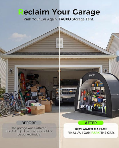 Bike Storage Shed Tent,Bike Cover Waterproof Outdoor Storage Shed with 210D Oxford Fabric PU4000 for 2-3Bikes,Portable Bicycle Shelter for Motorcycle,Garden Tools,Lawn Mower