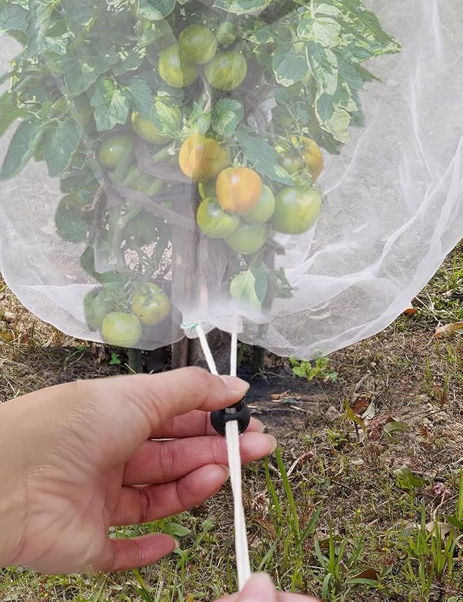 2 Pcs 6x6ft Fruit Tree Covers with Zipper and Drawstring,Nets to Protect Garden Blueberry Bushes from Birds and Insects, Fruit Tree Netting for Vegetable