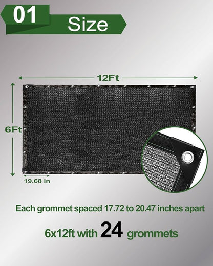 vensovo 40% Sunblock Shade Cloth Net Black Resistant - 6x12 Ft Garden Shade Mesh for Plant Cover, Greenhouse, Chicken Coop, Kennels, Tomatoes Plants