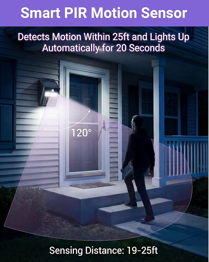Solar Bug Zapper Outdoor - 2-in-1 Waterproof Cordless Mosquito Zapper with 3 Modes, Motion Sensor Light & UV Light, Rechargeable Mosquito Killer Lamp for Patio Yard Garden
