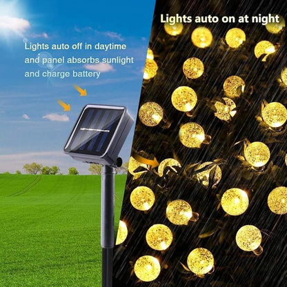Toodour Solar String Lights Outdoor, 56ft 100 LED Globe String Lights with 8 Modes, Waterproof Solar Christmas Lights for Garden, Lawn, Gazebo, Porch, Yard, Wedding, Party Xmas Decor - Warm White