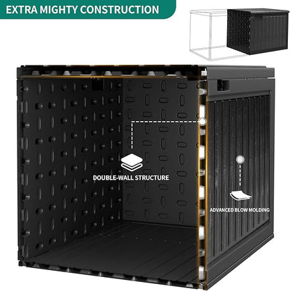 YITAHOME 90 Gallon Large Deck Box with Side Handles | Outdoor Double-Wall Storage for Patio Furniture Cushions, Garden Pool Accessories, Waterproof & Lockable