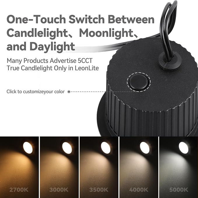 LEONLITE 12-Pack 3W 5CCT Well Lights Landscape LED In Ground, 12-24V AC/DC Low Voltage, CRI90 IP67 Inground Well Lights Outdoor, Black Aluminum Housing, Embedded Parts Included