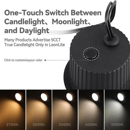 LEONLITE 3W 5CCT Well Lights Landscape LED In Ground, 12-24V AC/DC Low Voltage, CRI90 IP67 Inground Well Lights Outdoor, Black Aluminum Housing, Embedded Parts Included, Pack of 6