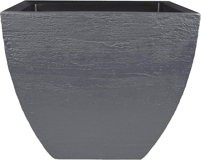 Tusco Products MSQ20SL Modern Square Garden Planter, 20-Inch, Slate