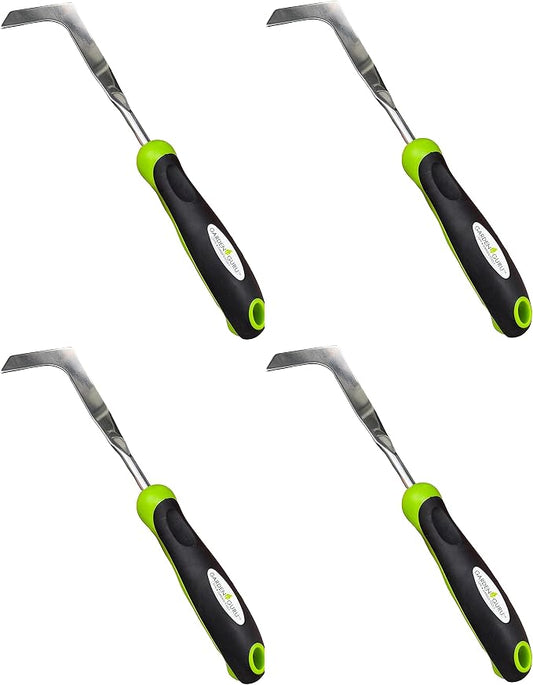 Garden Guru Patio Crack Weeder Tool with Ergonomic Handle – Stainless Steel Weed Puller for Patio Sidewalk Driveway Cracks | Rust Resistant (4 Pack)