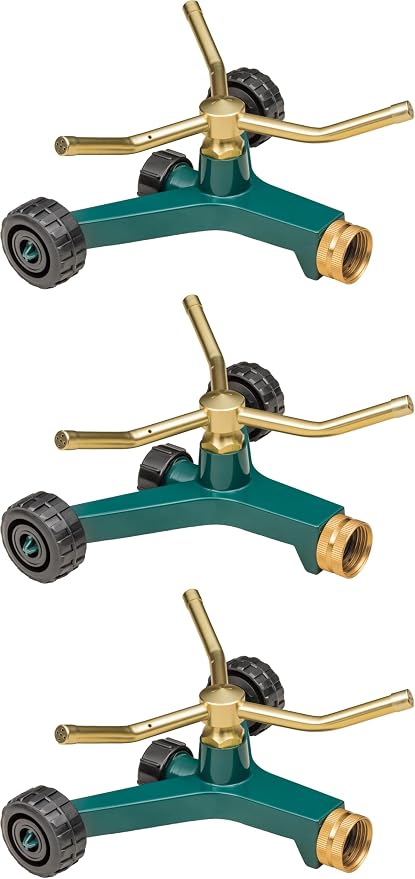 Orbit 58257N Lawn and Garden 3-Arm Metal Sprinkler with Wheel Base (Pack of 3)