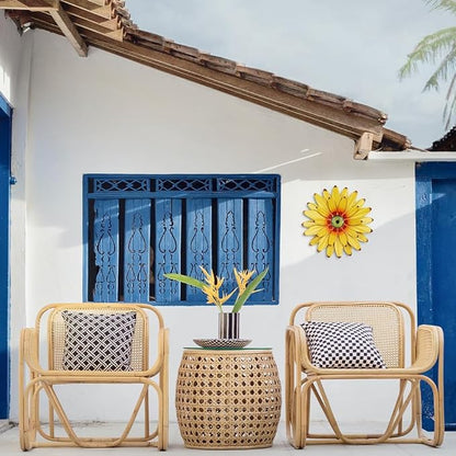 hogardeck Sunflower Decor 11" Metal Flower Wall Decor for Indoor Outdoor, Sunflower Kitchen Decor Floral Metal Wall Art, Sunflower Wall Decor for Bathroom, Living Room, Porch, Garden, Yard, Backyard