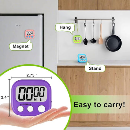 Digital Timer for Kids Teacher Supplies Classroom Timer for Study Learning Management Kitchen Work Exercise-4Pack Pink Blue Green Purple