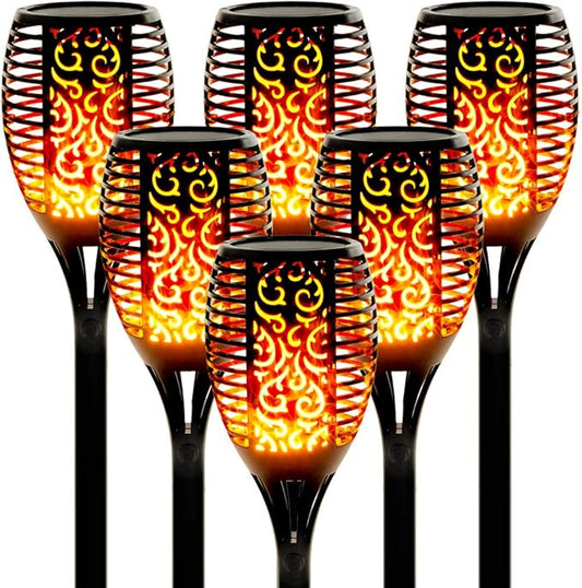 Walensee Solar Lights Outdoor with Flickering Flame,96 LED Solar Torch Lights Waterproof,43" Tall Super Larger Size Torches for Outside Garden Patio Yard Pathway, 6 Pack