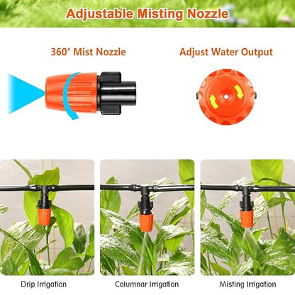 245 Pcs Drip Irrigation Fittings Kit for 1/4" Tubing：Gardrip 1/4 Inch Drip System Barbed Connectors (Nozzles, Nozzle Tees, Drippers, Single Barbs, Couplings, Tees, Elbows, Plugs, Crosses, Drip Stakes)