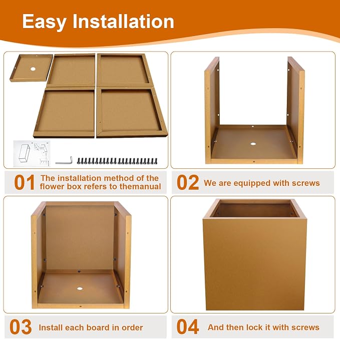 Corten Steel Planter Box 21"x20"x20", Square Metal Planter Box Indoor&Outdoor, Steel Planter Heavy Duty for Commercial and Residential Use