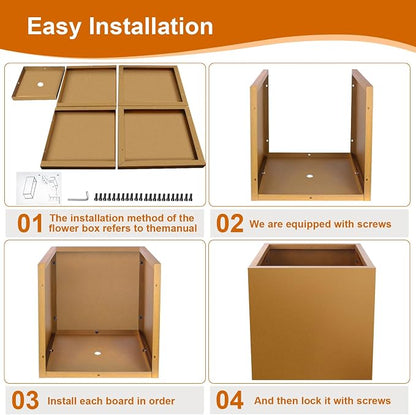 Corten Steel Planter Box 21"x20"x20", Square Metal Planter Box Indoor&Outdoor, Steel Planter Heavy Duty for Commercial and Residential Use