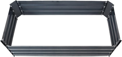 Sunnydaze Galvanized Raised Garden Bed Kit - 4x2x1 ft Outdoor Raised Garden Bed - Metal Planter Box for Vegetables, Flowers, Herbs - Dark Gray - 4' x 2' Rectangle