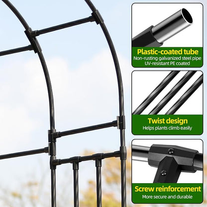 BUKLIYN Half Sided Arch Against The Wall Garden Trellis - Garden Arch Arbor Trellis for Climbing Plants Outdoor - Garden Arch for Home Yard and Garden