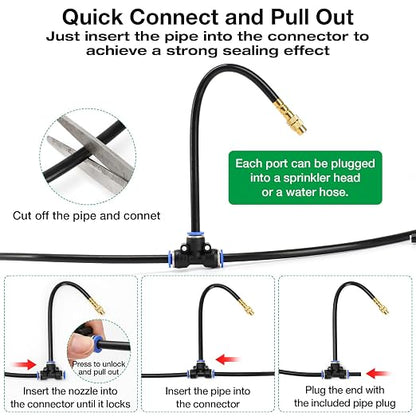 MIXC 50Ft 1/4" Drip Irrigation System,2026-Upgrade Garden Irrigation Kit with 12pcs Adjustable Copper Nozzles,Automatic Atomizing Watering System for Outdoor Plants,Raised Bed,Yard,Potted Plant,Lawn