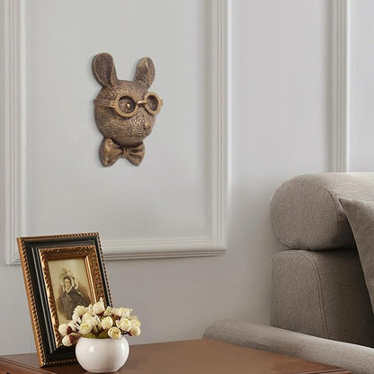 UITWMKTG Gold Animal Head Wall Decor Wall Sculpture Home Decor Statue for Living Room Office Bedroom Modern Decor for Men Women Rat