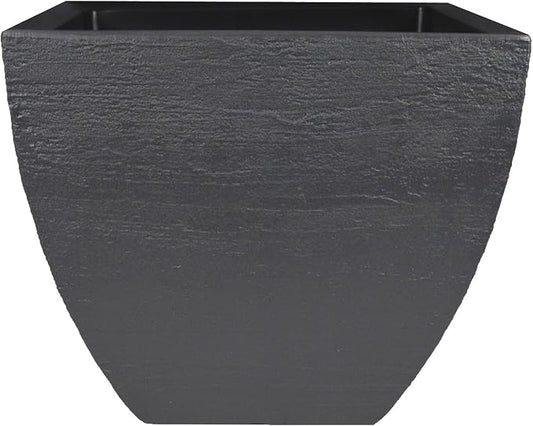 Tusco Products MSQ16SL Modern Square Garden Planter, 16-Inch, Slate