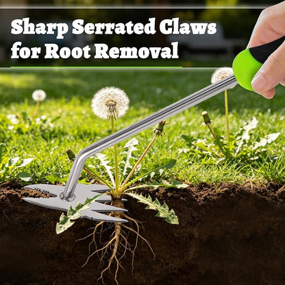 Weed Puller Tool, Stainless Steel Garden Weed Pulling Tool, Manual Weeder & Root Remover Tool, Ergonomic Hand Weeder with Non-Slip Handle, Uprooting Weeding Tools for Lawn, Yard & Gardening | easy to use ,work great,
