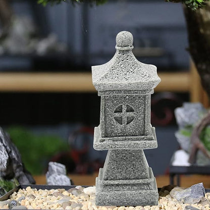 Saihisday 3pcs Miniature Pagoda Statues Japanese Style Pagoda Lantern Asian Decor Square Chinese Pagoda Statue for Zen Garden Indoor Outdoor Decor Micro Rockery Landscape Kit