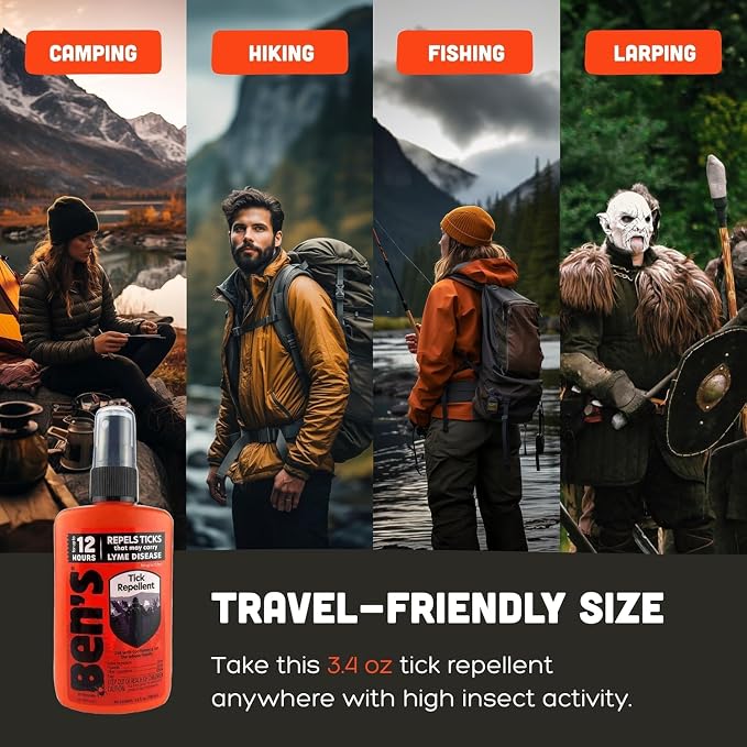 Ben's Tick Repellent - Tick, Mosquito & Insect Repellent Spray for Adults & Children - Bug Spray with 20% Picaridin - Offers 12 Hours of Protection - 3.4 Fl Oz (Pack of 2)