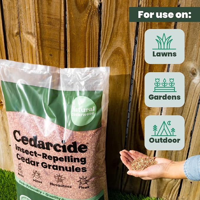 Cedarwood Lawn Patio Granules | Repels Mosquitoes, Ants, Spiders & Chiggers | Smells Great, Easy to Use | 1 Bag (8 Lbs)