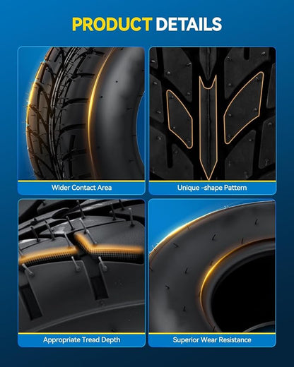 PHILTOP 16x8-7 ATV UTV Tires, 4-Ply Super Mud 16x8-7 ATV All-Terrain Tires for Riding Mowers, Golf Carts, Off-Road,2 Pcs,Tubeless (Z-129)