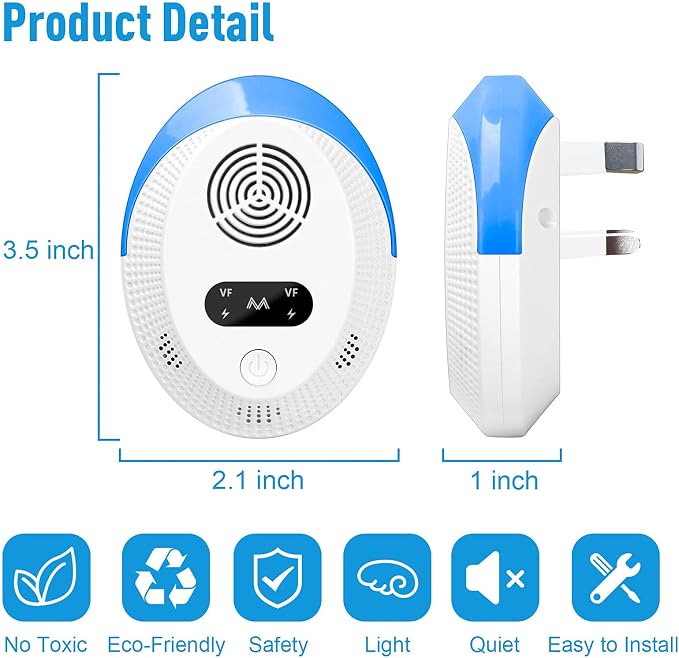 2026 Upgraded Mouse Repellent, Ultrasonic Pest Repeller, Home Indoor Pest Repellent for Insect, Roach, Spider, Ant, Bug, Rodent, Mouse, Bugs, Mosquito, Mice, 6 Packs