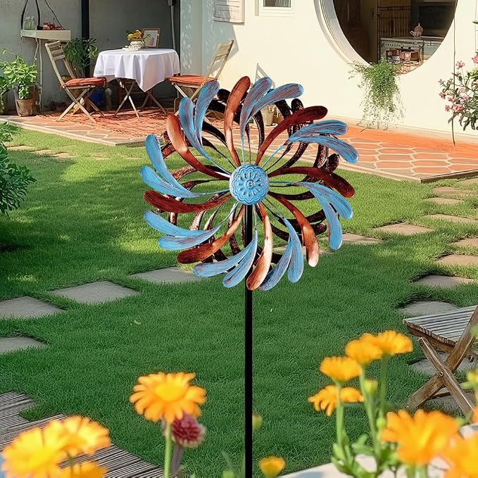 Viveta Wind Spinner for Yard and Garden, Metal Windmill Spinning | Kinetic Wind Spinners for Outside Yard Patio Lawn Decor ,13”D*57.5“H