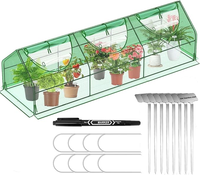 108"×36"×36" Green Houses for Outside, Portable Mini Greenhouse with Mesh Vents, Weatherproof PE Plant Shelter for Patio Gardening