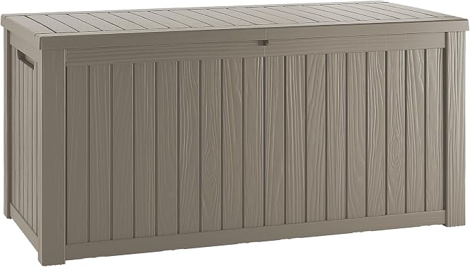 Outdoor Storage Box, 200 Gallon Waterproof Deck Box, Premium Hydraulic Cushion Storage Chest, High-Load Lockable Two-Seater Patio Storage Bench, Large Country Estate, Grey