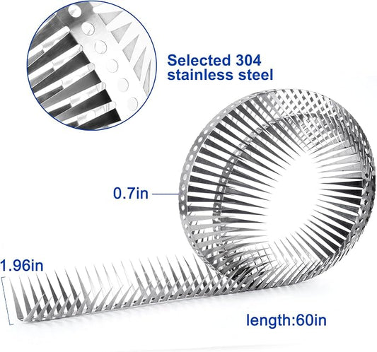 Bird Spikes - Stainless Steel Fence Spikes for Pigeons, Raccoons, Snakes - Deterrent Defender (60inch)